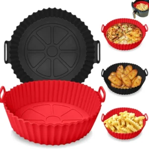 Air Fryer Silicone Griddle Reusable Pot Easy Clean Round